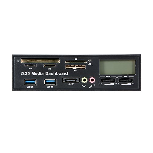 XCSOURCE® Multifunktions 5.25″ Media Dashboard LCD Display USB 3.0 eSATA All-in-1 Kartenleser Frontplatte AC747 - 4