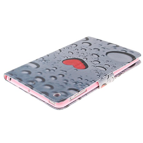 iPad Mini Hülle,ipad Mini 2 hülle Hardcase,Ekakashop Luxus Bunt Herzförmige Wassertropfen Muster Design Flip Painted PU Ledertasche Hülle im Bookstyle Folio Cover hüllen Schutzhülle Magnetic Protection Protective Handyhülle mit für Apple ipad Mini 1 / 2 / 3 Tablet + 1x Kostenlos Ständer (Farbe zufällig) - 6