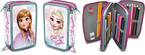 Preisvergleich Produktbild Disney FR17127 Frozen Eiskönigin Tripel Federmäppchen, gefüllt Stifte