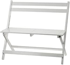 Amazon.de: Holzbank, weiß, Klappbare Bank, Klappbank, Gartenbank