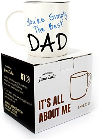 Janazala Best Dad Mug, Coffee Mug For Dad, You're Simply The Best Daddy Mug, Anniversary And Birthday Gifts Idea For Father, Husband, Fathers Day Present, Christmas Gift, Ceramic, 13 oz Cup