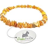 Bernstein Halsband für Hunde und Katzen - von 20cm bis 68cm -Bernsteinkette - Zeckenhalsband - Zeckenschutz 32cm