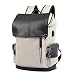 Produktbild Große Kapazität PU Leder Laptop Rucksack Mode Lässig College Student Tasche Leben Wild Outdoor Wasserdichte Rucksack Mit USB-Schnittstelle, Männer Und Frauen,White