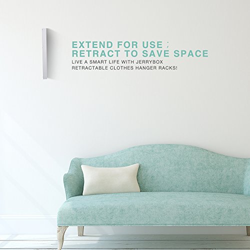 Jerrybox Klappbarer Wand-Kleiderständer Kleiderhaken Wandgarderobe Einstellbare Kleiderstange, Geeignet für Wohnzimmer, Bad, Schlafzimmer, Büro, Platzsparend und Einfache Montage, 32cm x 29 cm x 3 cm, Silber - 2