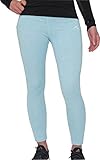 More Mile Heather Girls Long Running Tights - Blue-11-12 Years