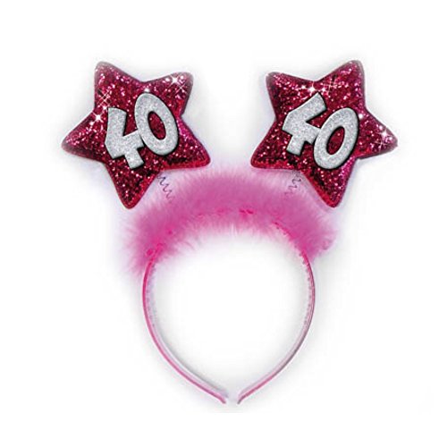 CERCHIETTO 40 ANNI STELLE FUXIA Gadget idea regalo scherzo per festa compleanno