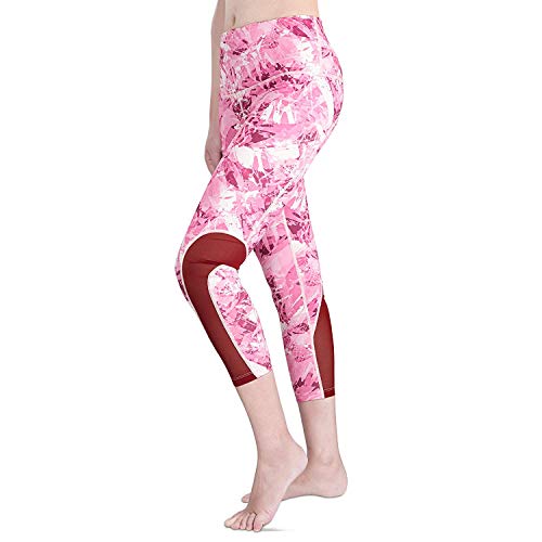 CHICMODA Yoga Pants Donna Capris Leggings Allenamento Fitness Palestra Pantaloni (Rosa)