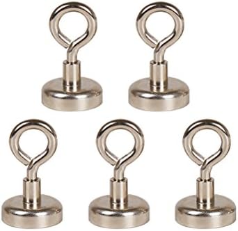 WYBAN N35-5 Strong Neodymium Clamping Magnet and 5.5 kg Pull with Eyebolt Magnet (Pack of 5) (D16)