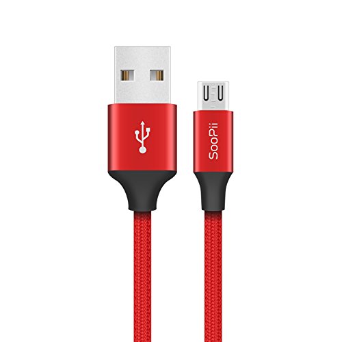 Original Micro USB Cable for Android Samsung, Lenovo, Xiaomi, Motorola Moto G, ASUS, Sony, Honor, Intex, and All Other Mobile Devices and Tablets. - Length - 1.2 Meter, 2.1A Output, red