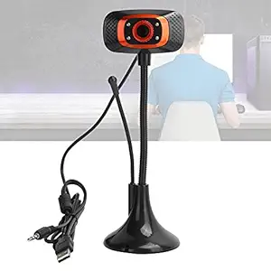 Computer Camera, Plug and Play 360 Degrees Rotated Camera Manual Focus Convenient to Operate for Video for Office