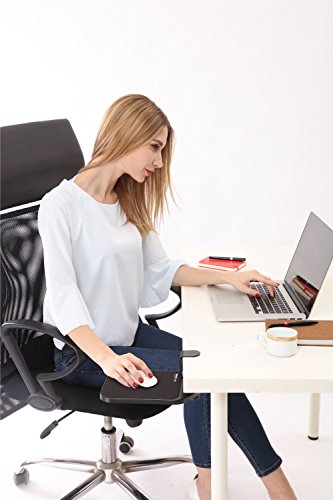 ERGONEER Leicht abnehmbare Rotating Mauspad Positionierung des neuen ergonomischen Mousing Bereich | Clamp-on-Maus-Plattform zu verstecken sich unter Schreibtisch | Swivel Mausablage für eine gesunde Haltung (Schwarze Seite) - 3