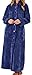 Produktbild Slenderella Damen 52" oder 132cm langen Luxus 260GSM weichen dicken Marine rosa Waffel Fleece Kragen Taste Up Bath Robe Bademantel Haus Mantel Gr. XL
