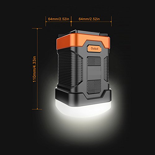 Milool LED-Campinglampe Wasserdichte (IP65) CampingLaterne mit 10000mAh Powerbank, Outdoor wiederaufladbare leistungsstarker mit 2A Ausgang USB-Aufladung für Camping, Wandern, Fischen und auch Notfälle(orange) - 2