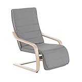 ✅Peso neto: 8,5 kg HOMCOM Sillón de Relax Madera Gris 66,5x81x100cm