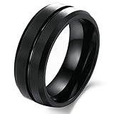 AnazoZ Herren Ringe Tungsten Carbide Edelstahl Vintage Stil Schwarz Ringe Ringgröße 57 (18.1) Modeschmuck
