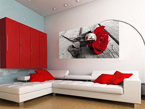 AG Design FTG 0917 Rote Rose, Papier Fototapete – 202×90 cm – 1 Teil, Papier, multicolor, 0,1 x 202 x 90 cm - 2