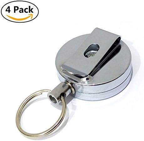 Myfei Retractable Key Ring Pull Chain, Belt Clip Card Buckles Hooks Pull Badge Key Ring Chain Clips