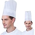 Adaamya - 90 Pcs Disposable 30 Gsm Thin Paper Polyester (Blend) Chef Hats Caps For Kitchen Cooking Restaurant, Hotels, Home (White) (90, Unisex)