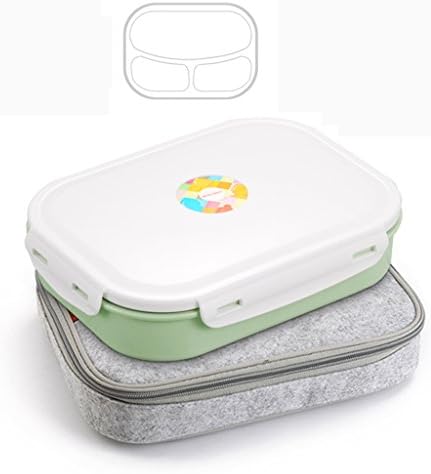 NNIU Durable and Resuable Bento,Stainless Steel Lunch Box with compartments for Students and Adults ( Color : Green2 )