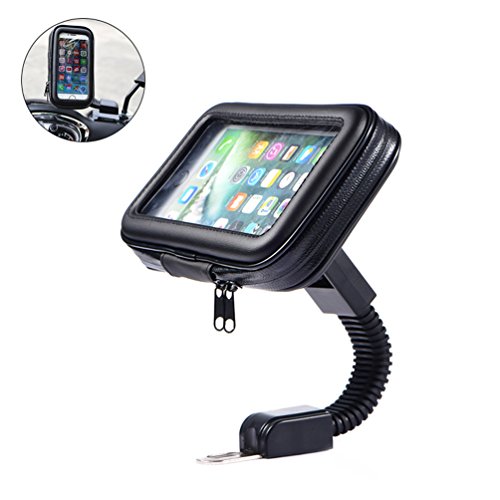 ALLCACA Supporto per Telefono Cellulare Girevole a 360 Â° Impermeabile con Custodia, Nero