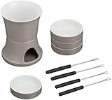 Kela Schokofondue-Set, Lilly, 10-teilig, Keramik, 12131, Opalgrau Kela Schokofondue-Set, Lilly, 10-teilig, Keramik, 12131, Opalgrau
