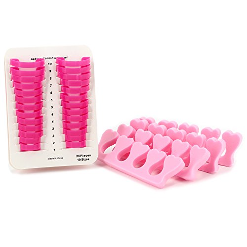 Almondcy wiederverwendbare Nagellack Schablone 10 Größen Satz von 26pcs Nagel Kunst polnischen Schutz Tip Protektoren, Finger Separator 4pcs