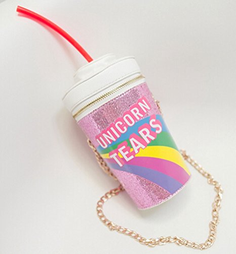 Luzuzi Unicorn Tears Fountain Drink Cross Body Bag Chain Purse Shy777 (purple)