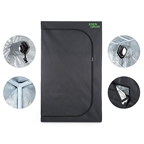 oneConcept EdenGrow Growbox Treibhaus (Größe L, 120 x 120 x 200 cm, zwei Belüftungszugänge, Zuluftklappen, reflektierende Innenbeschichtung, wasserdichte Bodenwanne) schwarz - 2