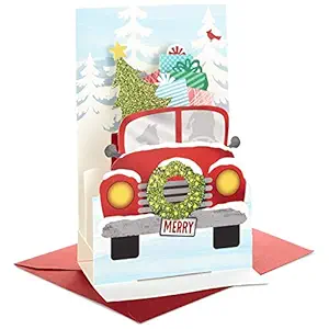 Hallmark Christmas Pop Up Boxed Cards, Red Truck (8 Cards with Envelopes)