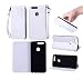 Produktbild Lonchee Huawei Honor 8 Wallet Tasche Brieftasche Schutzhülle , geprägten Design Hochwertige PU Leder Folio Tasche Case Hülle im Bookstyle mit Standfunktion Kredit Kartenfächer (weiß)