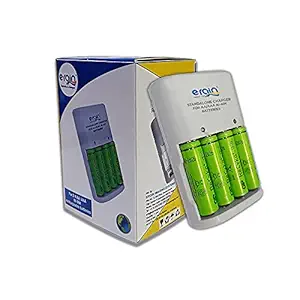 Ergin Standalone Charger AA Ni-Mh Rechargeable Batteries 4 Pieces Battery Charger Set