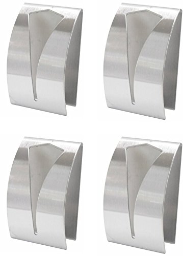 Handtuchklemme Selbstklebend aus Edelstahl 75 x 50 mm in Silber (4stk)