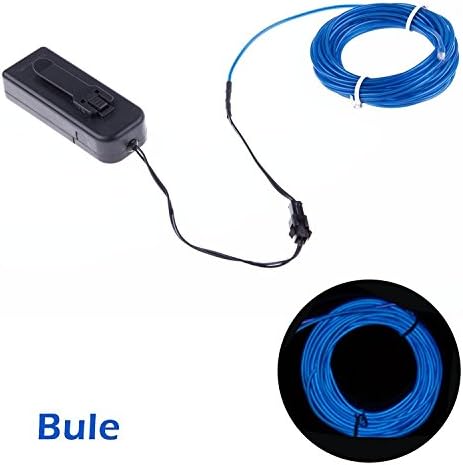 EL Wire 3m- TopYart Neon LED Light Glow EL Wire Battery Pack String Strip Rope Tube Car Dance Party + Controller[Blue]