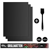 Premium Grillmatten (3er Set) bis 300°C - inklusive...