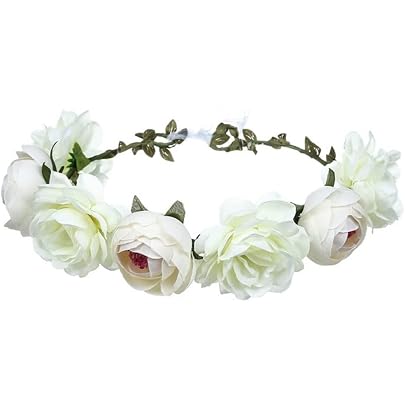 Corona Di Fiori Per Capelli Con Rose Rosse - Accessorio Matrimonio E Feste