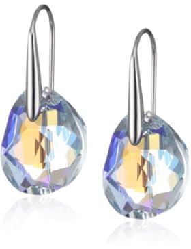 Swarovski Galet Ohrringe, blau, rhodiniert