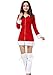 Produktbild YOUJIA Damens Kapuze Weihnachts Erwachsenes Frau Weihnachtsmann Abendkleid Kostüm Mantel (Rot)