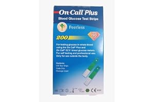On Call Plus Blood Glucose Test Strips 200 Strips Ref : G133-119 Original Quality glucometer strip Oncallplus code 007