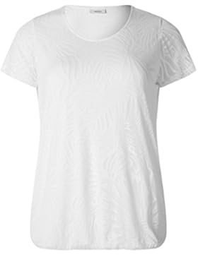 C&A Damen T-Shirt Große Größen XXL Übergröße Sommershirt Urlaub Strand Ausbrenner-Look Palmen weiß