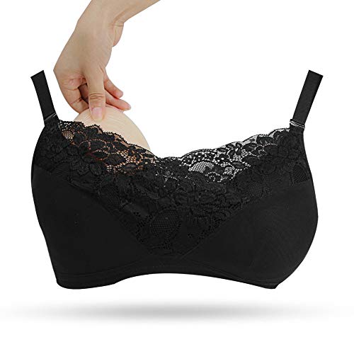ONEFENG Crossdressing Bra with Crossdresser Breasts Whom Crossdressing Male to Female, Black, C