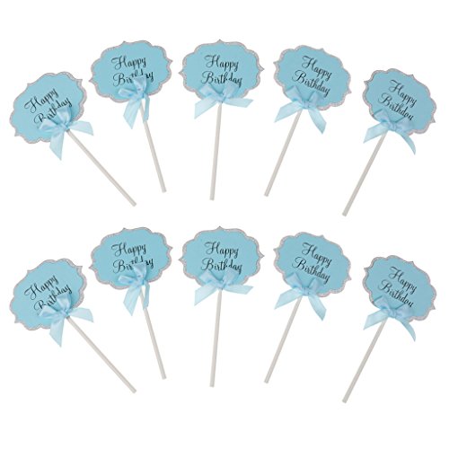 MagiDeal Papier Cupcake Picks Zahnstocher Partei Kuchen Cocktail Dekor, 10 Stück/Set