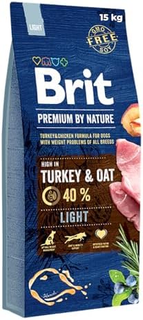 Brit Premium Light - Cibo secco per il controllo del peso dei cani, 15 kg