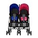 Obaby Apollo Twin Stroller with Blue and Pink Footmuffs (Blue/Pink/Black/Grey)