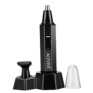 ACEVIVI Professional Wet/Dry Nose Ear and Facial Hair Trimmer with LED Light - Salon Grade Micro-Groomer