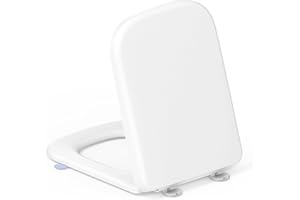 YEAUPE PRO YEAUPE RPO Tavoletta wc Universali Forma quadrata,Sedile WC Urea-Formaldeide Chiusura Ammortizzata tavoletta wc con Sgancio Rapido a un Pulsante,Bianco 46,1 * 35,1 * 5,3CM