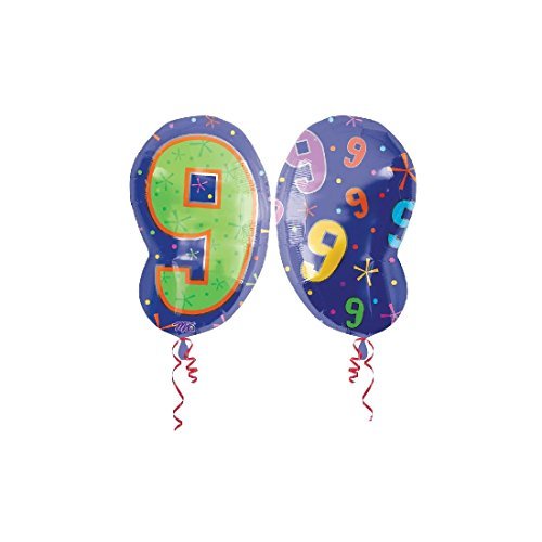 Anagram International 1267601 Shape 9 Balloon Pack, 18 , Multicolor