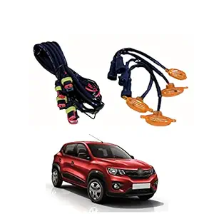 PRIKNIK LED Grille Lights Amber Yellow Grill Led with Fuse Adapter Wiring Harness Kit (4PCS, Amber Shell with Amber Light) Compatible with Kwid