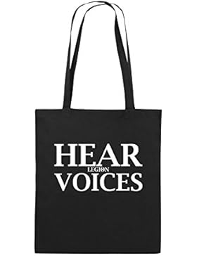 Comedy Bags - HEAR VOICES - LEGION - Jutebeutel bedruckt, Baumwolltasche zwei lange Henkel aus 100 % Baumwolle...