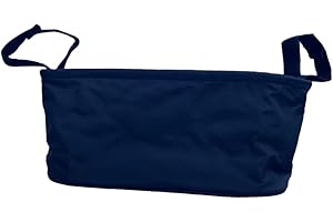 BundleBean - Buggy Organiser - Storage Bag for Pushchairs - Includes Nappy Pouch - Universal Fit with Handlebar for Any Pushchair or Stroller (Plain Black)