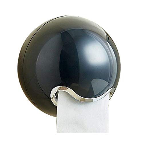 CITTATREND Distributeur Plastique Porte-papier Toilette Support Mural Dérouleur Boîte Rangement Rouleau Papier WC pour Mur Table Salle de Bain Cuisine Maison Hôtel (Noir)